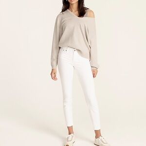 J crew 8” toothpick skinny jeans white